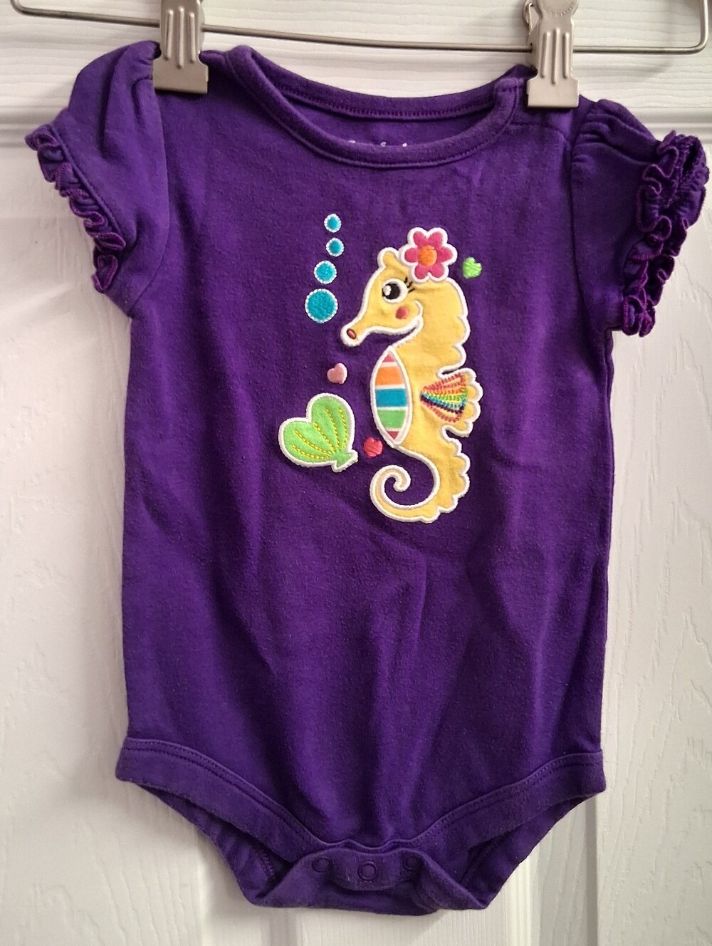 Purple Sea Horse Bodysuit 0-3 Months